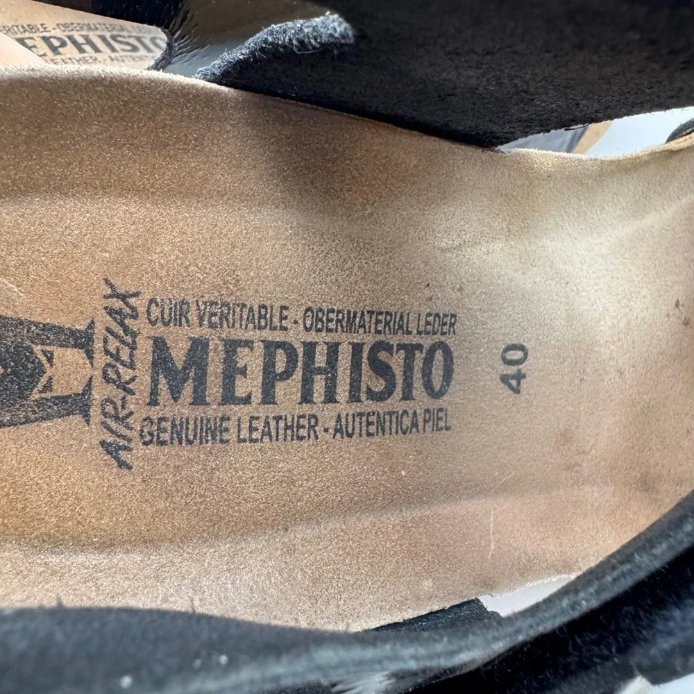 Mephisto‎ Women's Lissandra Black Patent Leather Wedge Size 40 Euro Read!!